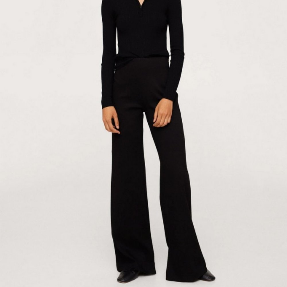 Mango Wideleg Trousers With Side Slits
